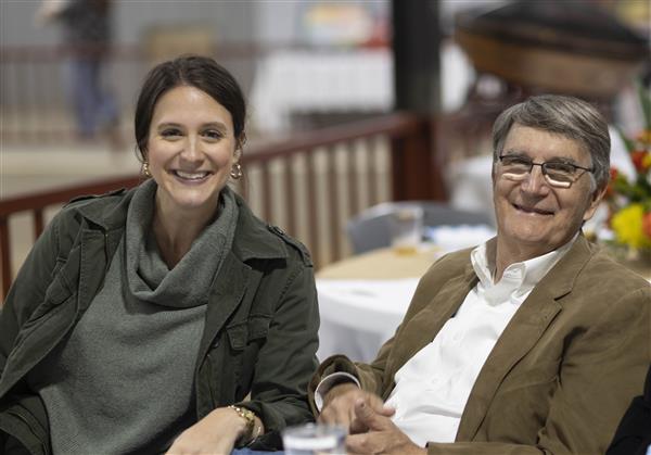 Mary Lauren Kulovitz with her father,  Dr. Michael Kulovitz smile to camera.